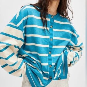 Free People Classic Striped Cardigan